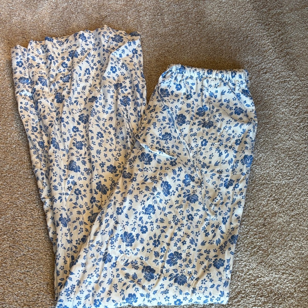 Sincerely Jules Blue Floral Cotton Pajama Pants